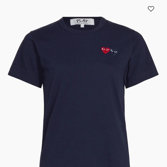 Comme des Garcons Play Double Heart T Shirt Unisex Medium XL Made In Japan - Picture 8 of 8